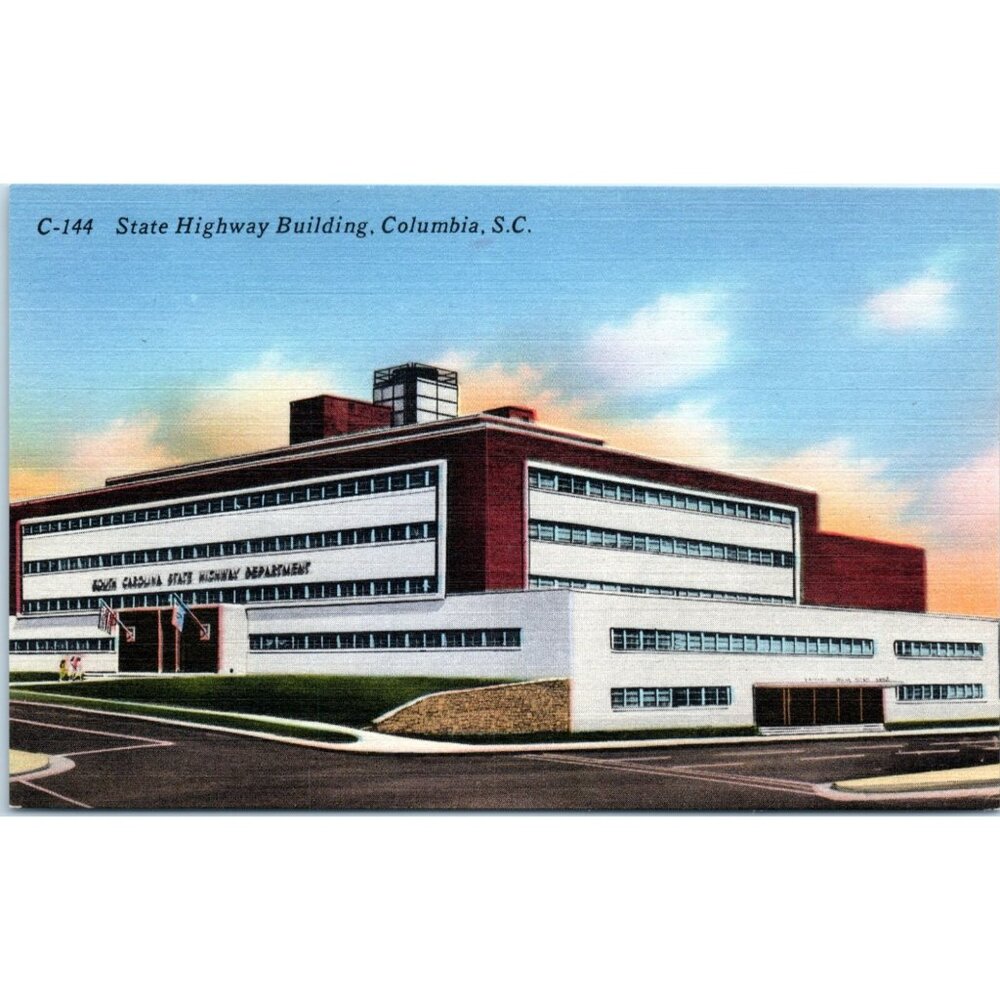 Postcard Vintage State Highway Building Columbia South Carolina 5.5x3.5 USA